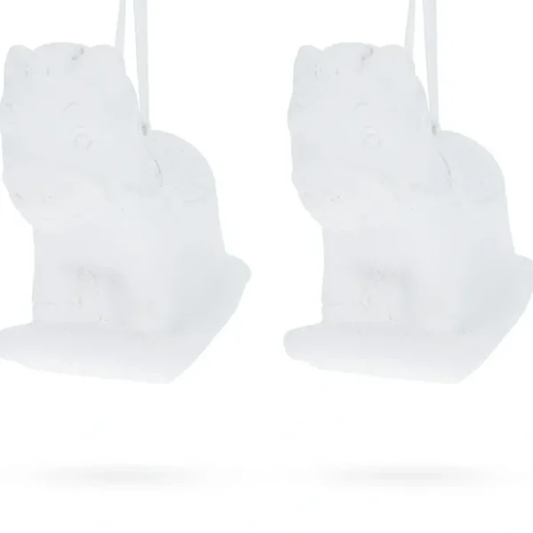 Set Of 2 Unfinished Unpainted Blank White Plaster Rocking Horse Ornaments 3.5 Inches - CaringForTots - Professional Baby and Children's Products | Caring for Growth, Caring for Every Moment* Ornaments