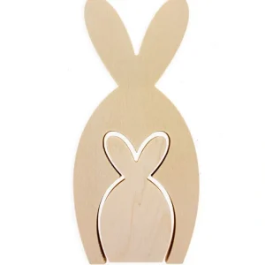 Set Of 2 Unfinished Wooden Bunny Shape Figurines Cutouts Diy Craft 9.5 Inches - CaringForTots - Professional Baby and Children's Products | Caring for Growth, Caring for Every Moment* Bunnies