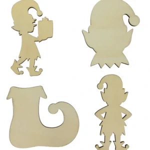 Set Of 4 Unfinished Wooden Elf Shape Cutout Diy Craft 5 Inches - CaringForTots - Professional Baby and Children's Products | Caring for Growth, Caring for Every Moment* Cutouts