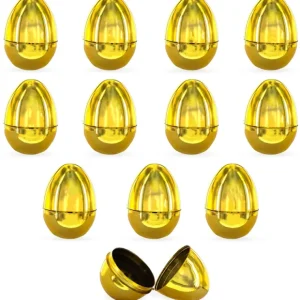 Set Of 12 Very Shiny Golden Plastic Easter Eggs, 2.25 Inches - CaringForTots - Professional Baby and Children's Products | Caring for Growth, Caring for Every Moment* Solid Color