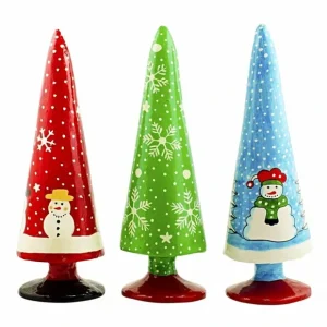 Set Of 3 Wooden Tabletop Christmas Trees 8.5 Inches - CaringForTots - Professional Baby and Children's Products | Caring for Growth, Caring for Every Moment* Christmas Trees