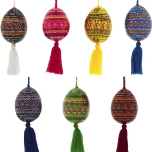 Set Of 7 Wooden Ukrainian Easter Egg Ornaments - CaringForTots - Professional Baby and Children's Products | Caring for Growth, Caring for Every Moment* Ornaments