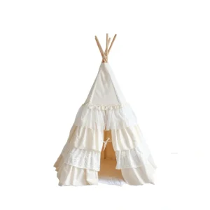 shabby Chic Teepee Tent With Frills - CaringForTots - Professional Baby and Children's Products | Caring for Growth, Caring for Every Moment* Teepee tent
