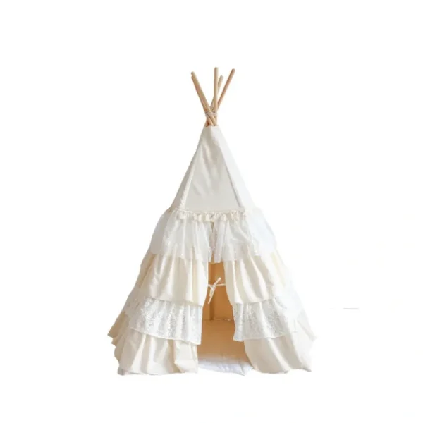 shabby Chic Teepee Tent With Frills - CaringForTots - Professional Baby and Children's Products | Caring for Growth, Caring for Every Moment* Teepee tent