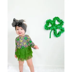 Shamrockin' Checks Dream Tutu Bodysuit Dress - CaringForTots - Professional Baby and Children's Products | Caring for Growth, Caring for Every Moment* Dresses - Long Sleeve