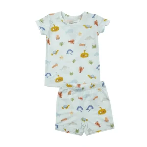 Short Lounge Wear Set - Inky Ocean - CaringForTots - Professional Baby and Children's Products | Caring for Growth, Caring for Every Moment* Pajamas - Short Set