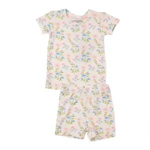 Short Lounge Wear Set - Simple Pretty Floral - CaringForTots - Professional Baby and Children's Products | Caring for Growth, Caring for Every Moment* Pajamas - Short Set