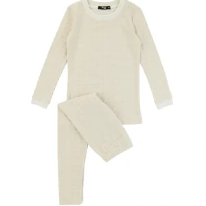 Signature Heart Print Loungewear Set, Natural - CaringForTots - Professional Baby and Children's Products | Caring for Growth, Caring for Every Moment* Loungewear