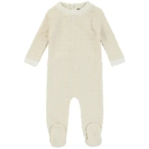 Signature Star Print Footie, Natural - CaringForTots - Professional Baby and Children's Products | Caring for Growth, Caring for Every Moment* Footie Pajamas