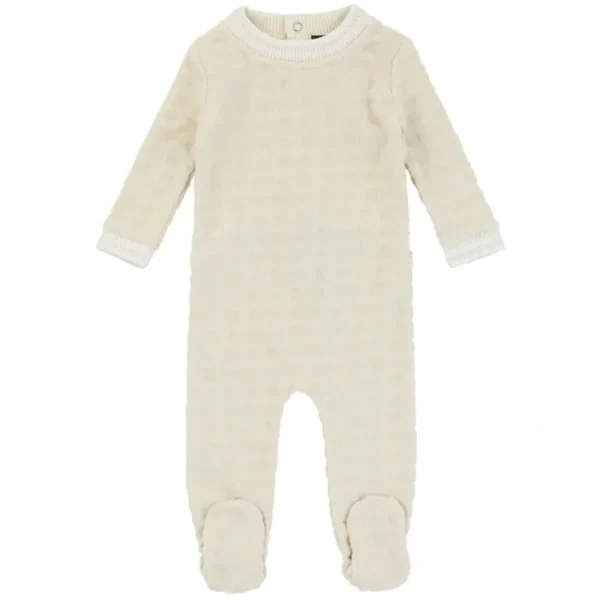 Signature Star Print Footie, Natural - CaringForTots - Professional Baby and Children's Products | Caring for Growth, Caring for Every Moment* Footie Pajamas