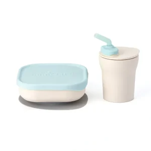 Sip & Snack Vanilla + Aqua - CaringForTots - Professional Baby and Children's Products | Caring for Growth, Caring for Every Moment* Mealtime Sets