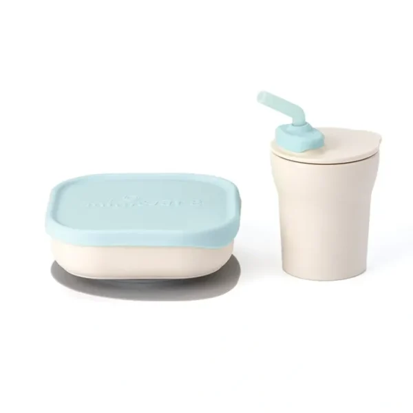 Sip & Snack Vanilla + Aqua - CaringForTots - Professional Baby and Children's Products | Caring for Growth, Caring for Every Moment* Mealtime Sets