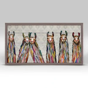 Six Lively Llamas Tribal Mini Framed Canvas - CaringForTots - Professional Baby and Children's Products | Caring for Growth, Caring for Every Moment* Decor