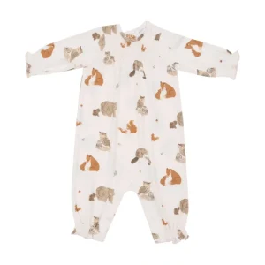 Smocked Romper - Mixed Woodland Animals Pink - CaringForTots - Professional Baby and Children's Products | Caring for Growth, Caring for Every Moment* Rompers - Smocked
