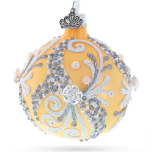 Snow Swirls On Champagne Glass Ball Christmas Ornament 3.25 Inches - CaringForTots - Professional Baby and Children's Products | Caring for Growth, Caring for Every Moment* Christmas Tree Ornaments