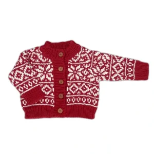 Snowflake Cardigan, Red - CaringForTots - Professional Baby and Children's Products | Caring for Growth, Caring for Every Moment* Sweaters