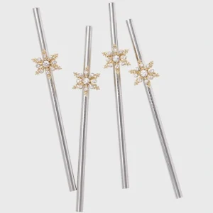 Snowflake Metal Cocktail Straws - CaringForTots - Professional Baby and Children's Products | Caring for Growth, Caring for Every Moment* Metal Straw