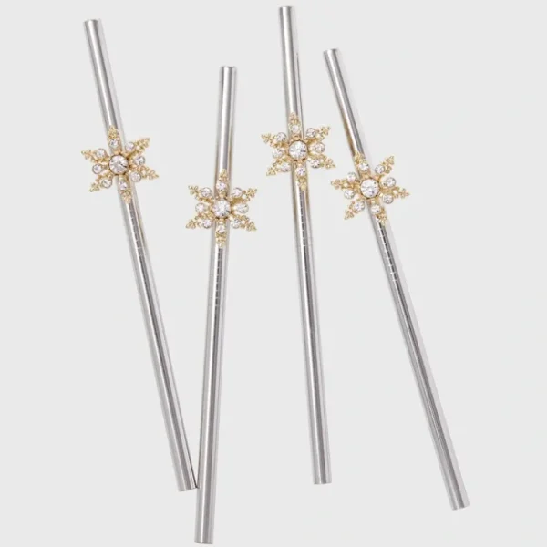 Snowflake Metal Cocktail Straws - CaringForTots - Professional Baby and Children's Products | Caring for Growth, Caring for Every Moment* Metal Straw