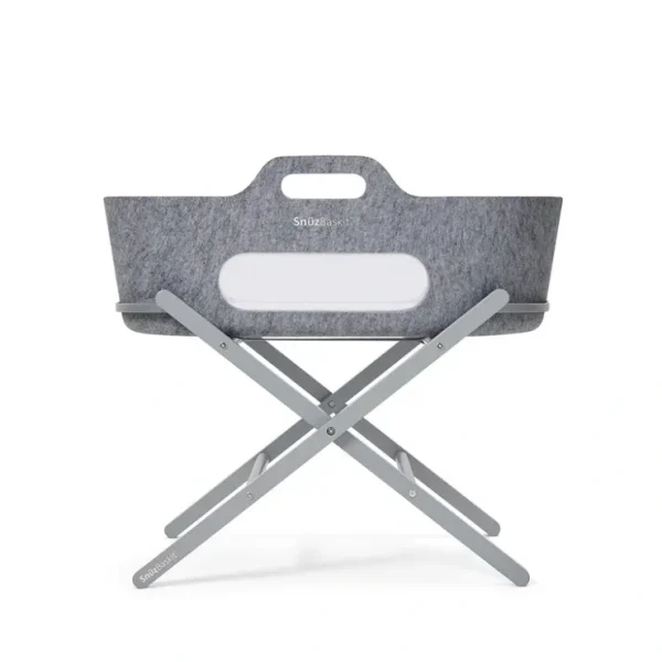 SnuzBaskit Moses Basket + Stand Set - Dove Grey/Dark Grey - CaringForTots - Professional Baby and Children's Products | Caring for Growth, Caring for Every Moment* Moses Baskets