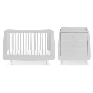 SnuzKot Skandi 2 Piece Nursery Furniture Set - Haze Grey - CaringForTots - Professional Baby and Children's Products | Caring for Growth, Caring for Every Moment* Nursery Sets