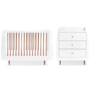 SnuzKot Skandi 2 Piece Nursery Furniture Set - Metallic - Rose Gold - CaringForTots - Professional Baby and Children's Products | Caring for Growth, Caring for Every Moment* Nursery Sets