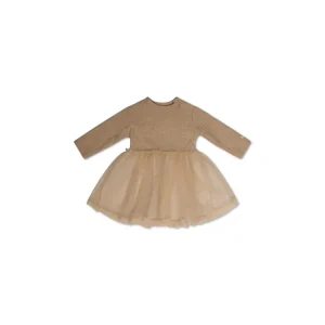 Clothing | Solly Rib Tulle Baby Dress - Light Cappuccino - CaringForTots - Professional Baby and Children's Products | Caring for Growth, Caring for Every Moment