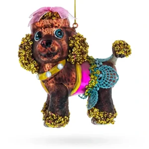 Sophisticated Poodle - Blown Glass Christmas Ornament - CaringForTots - Professional Baby and Children's Products | Caring for Growth, Caring for Every Moment* Christmas Tree Ornaments
