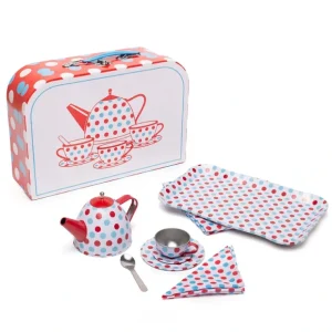 Spotted Tea Set In A Case - CaringForTots - Professional Baby and Children's Products | Caring for Growth, Caring for Every Moment* Play Food Accessories