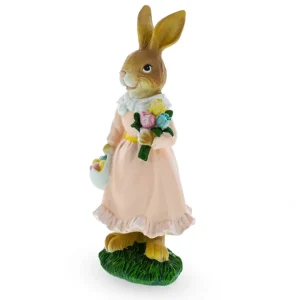 Springtime Delight: Mother Bunny With Flowers And Easter Egg Basket Figurine - CaringForTots - Professional Baby and Children's Products | Caring for Growth, Caring for Every Moment* Bunnies