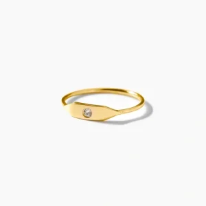 Stacking Signet Ring With Stone - CaringForTots - Professional Baby and Children's Products | Caring for Growth, Caring for Every Moment* Rings
