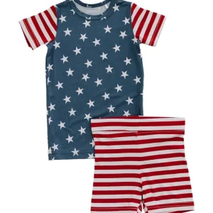 Stars + Stripes Bamboo Cozy Short Set - CaringForTots - Professional Baby and Children's Products | Caring for Growth, Caring for Every Moment* Matching Sets