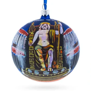 Statue Of Zeus In Olympia, Greece Glass Ball Christmas Ornament 4 Inches - CaringForTots - Professional Baby and Children's Products | Caring for Growth, Caring for Every Moment* Christmas Tree Ornaments