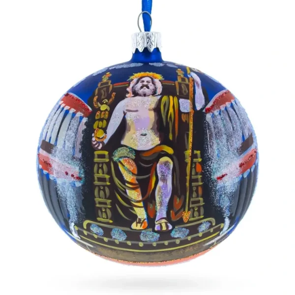 Statue Of Zeus In Olympia, Greece Glass Ball Christmas Ornament 4 Inches - CaringForTots - Professional Baby and Children's Products | Caring for Growth, Caring for Every Moment* Christmas Tree Ornaments