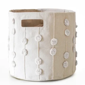 Storage Basket Pompom Ivory - CaringForTots - Professional Baby and Children's Products | Caring for Growth, Caring for Every Moment* Storage Basket