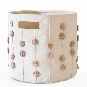 Storage Basket Pompom Taupe - CaringForTots - Professional Baby and Children's Products | Caring for Growth, Caring for Every Moment* Storage Basket