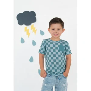 Stormy Checkers Dream Pocket Tee - CaringForTots - Professional Baby and Children's Products | Caring for Growth, Caring for Every Moment* The Dream Pocket Tee
