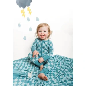 Stormy Checkers Dream Romper - CaringForTots - Professional Baby and Children's Products | Caring for Growth, Caring for Every Moment* Rompers - Zippered