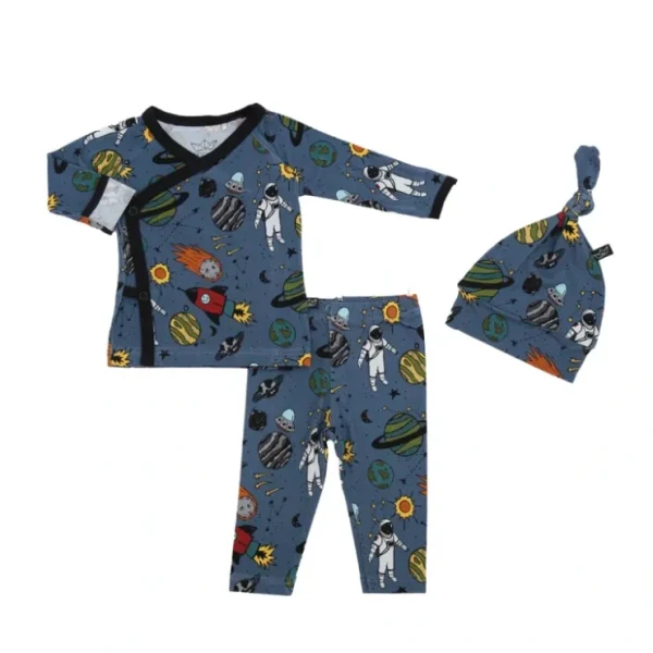 Stormy Space Doodle Bamboo 3 Piece Take Me Home Set - NB - CaringForTots - Professional Baby and Children's Products | Caring for Growth, Caring for Every Moment* Clothing