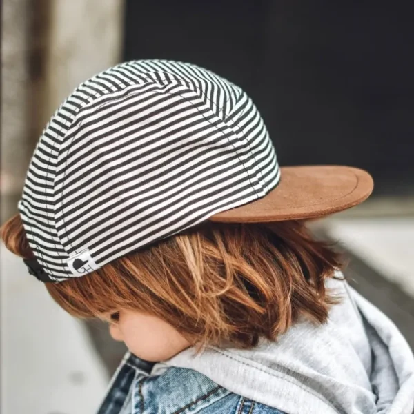 Clothing | Stripe 5 Panel Trucker Hat - CaringForTots - Professional Baby and Children's Products | Caring for Growth, Caring for Every Moment