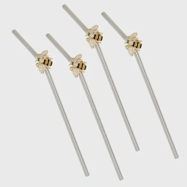 Stripey Bee Metal Straws - CaringForTots - Professional Baby and Children's Products | Caring for Growth, Caring for Every Moment* Metal Straw