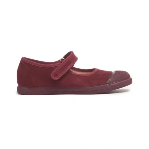 Suede Mary Jane Captoe Sneakers In Burgundy - CaringForTots - Professional Baby and Children's Products | Caring for Growth, Caring for Every Moment* Mary Janes
