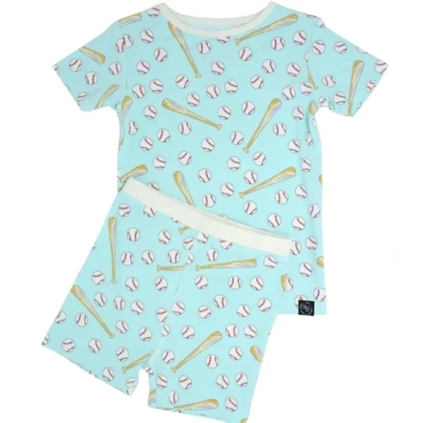 Summer Pj - Little Slugger Aqua - CaringForTots - Professional Baby and Children's Products | Caring for Growth, Caring for Every Moment* Pajamas - Short Set