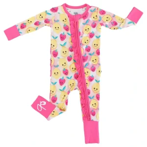 Summer Ruffle Convertible Romper- With Faces - CaringForTots - Professional Baby and Children's Products | Caring for Growth, Caring for Every Moment* Rompers - Zippered