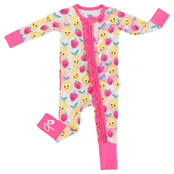 Summer Ruffle Convertible Romper- With Faces - CaringForTots - Professional Baby and Children's Products | Caring for Growth, Caring for Every Moment* Rompers - Zippered