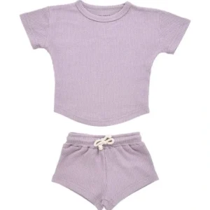 Summer Waffle Tee Short Set - CaringForTots - Professional Baby and Children's Products | Caring for Growth, Caring for Every Moment* Clothing