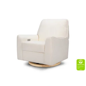 Sunday Power Recliner and Swivel Glider in Chantilly Sherpa with Light Wood Base - CaringForTots - Professional Baby and Children's Products | Caring for Growth, Caring for Every Moment* Furniture