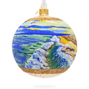 Sunset At The Ocean Painting Glass Ball Christmas Ornament 4 Inches - CaringForTots - Professional Baby and Children's Products | Caring for Growth, Caring for Every Moment* Christmas Tree Ornaments