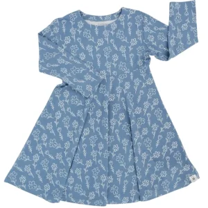 Swirly Girl Dress - Blue Doodle - CaringForTots - Professional Baby and Children's Products | Caring for Growth, Caring for Every Moment* Dresses - Long Sleeve