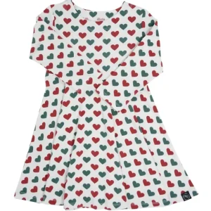 Swirly Girl Dress - Holiday Hearts - CaringForTots - Professional Baby and Children's Products | Caring for Growth, Caring for Every Moment* Dresses - Long Sleeve