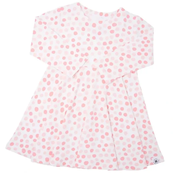 Swirly Girl Dress Long Sleeve - Polka Dot Pink - CaringForTots - Professional Baby and Children's Products | Caring for Growth, Caring for Every Moment* Dresses - Long Sleeve
